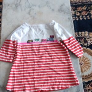 Kids' Striped Long-Sleeve Dress in Red and White